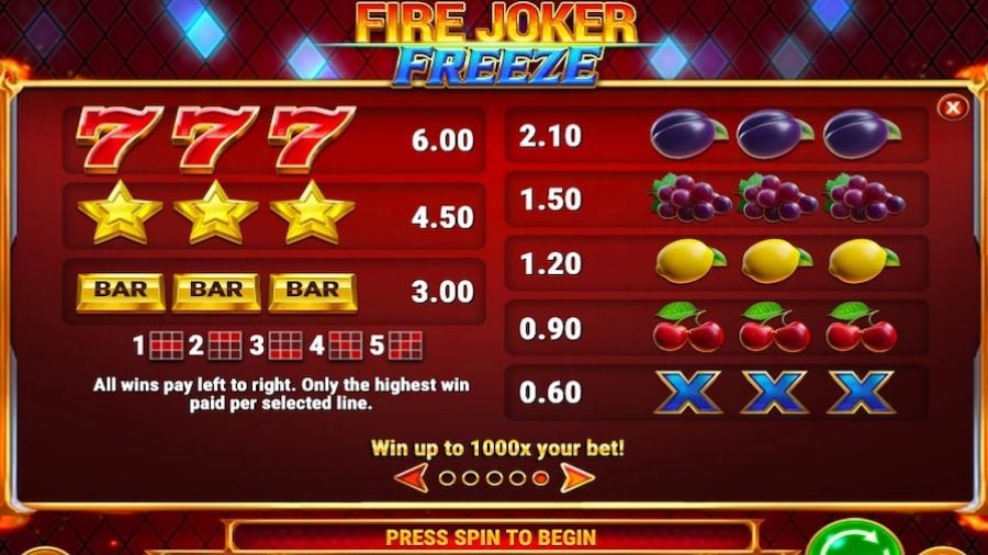 Fire Joker Freeze Featured Symbols - -