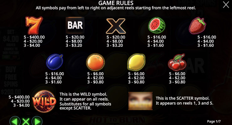 Hot To Burn 7 Deadly Freespins Symbols - -