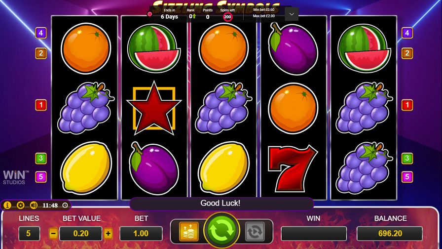 Sizzling Symbols Slot Eng - -