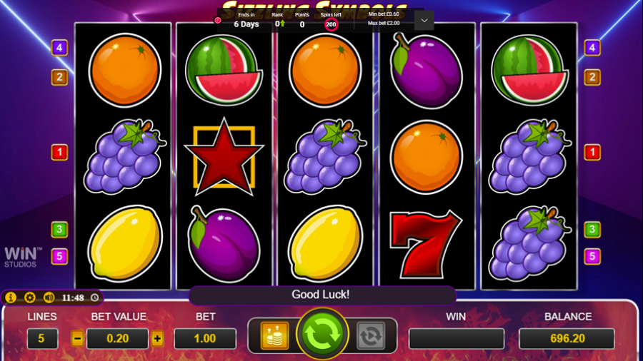 Sizzling Symbols Slot Eng - -