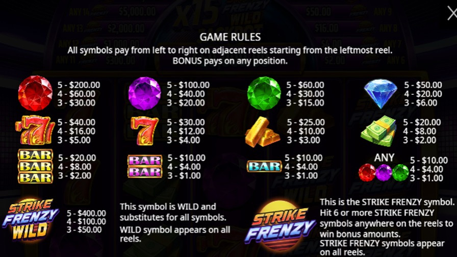 Strike Frenzy Feature Symbols En - -