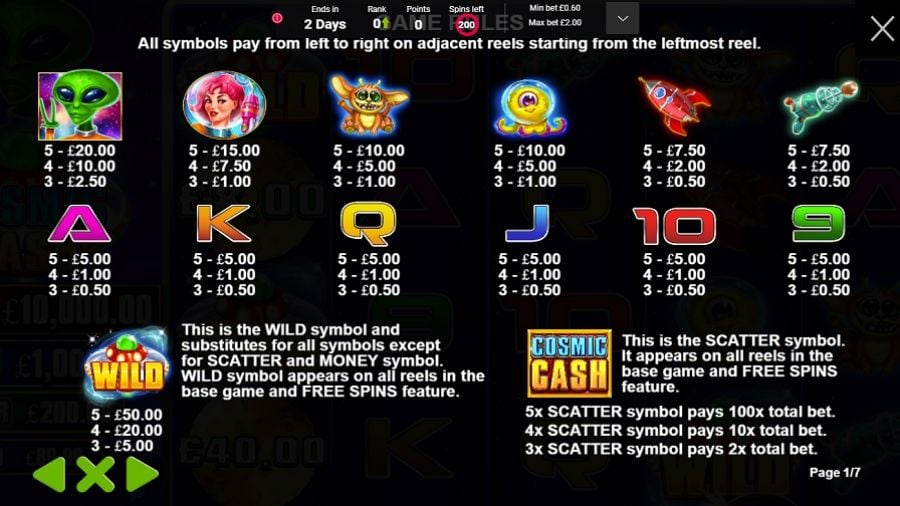Cosmic Cash Feature Symbols Eng - -