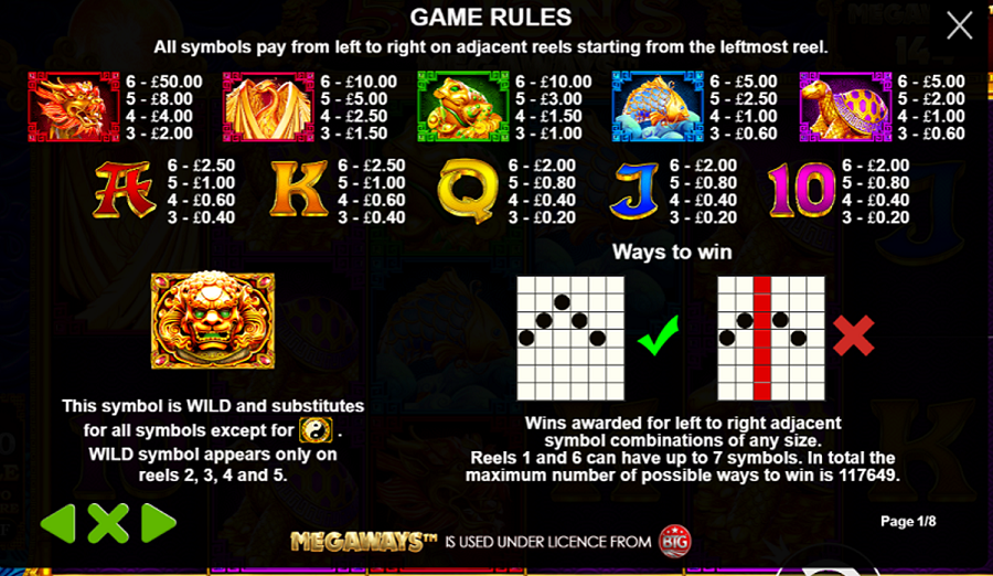 5 Lions Megaways Feature Symbols - -