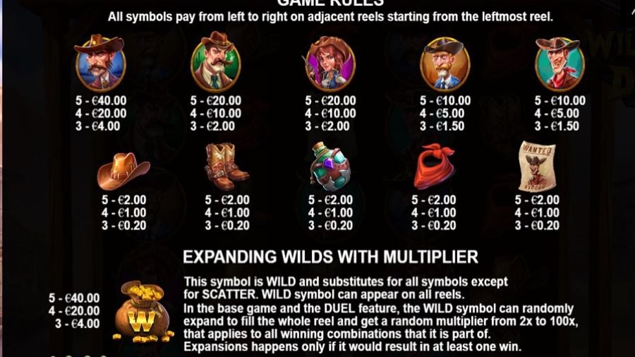 Wild West Duels Feature Symbols En - -