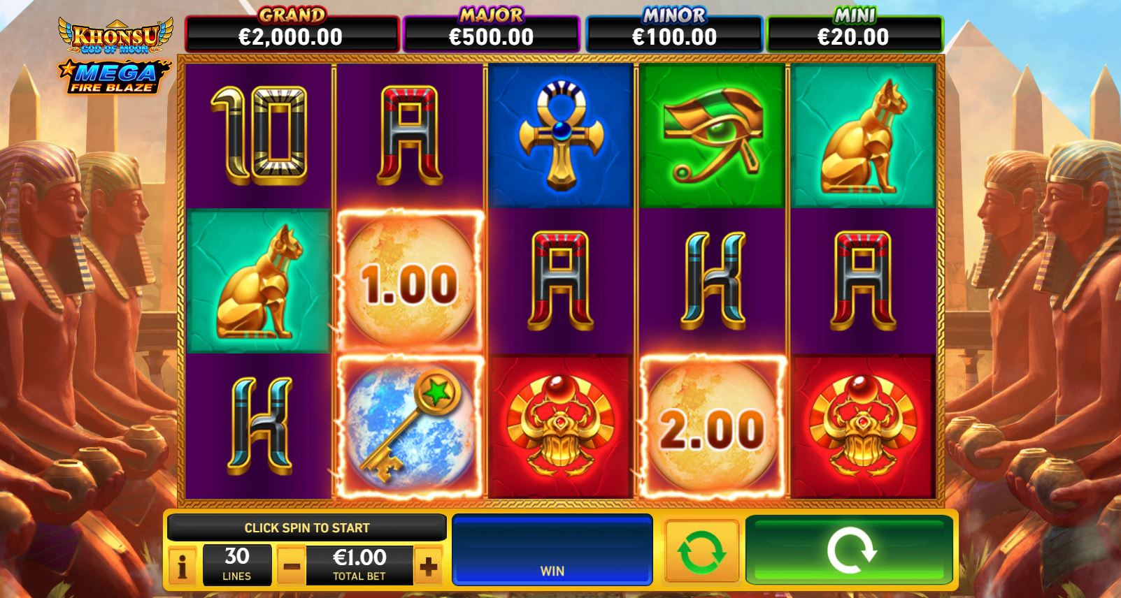 Mega Fire Blaze Khonsu God Of Moon - Playtech - -
