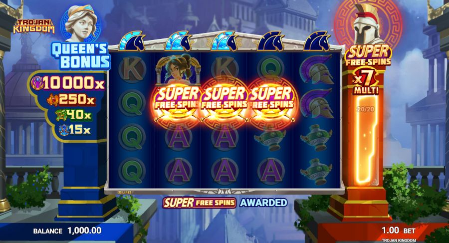 Trojan Kingdom Super Free Spins Triggered - -
