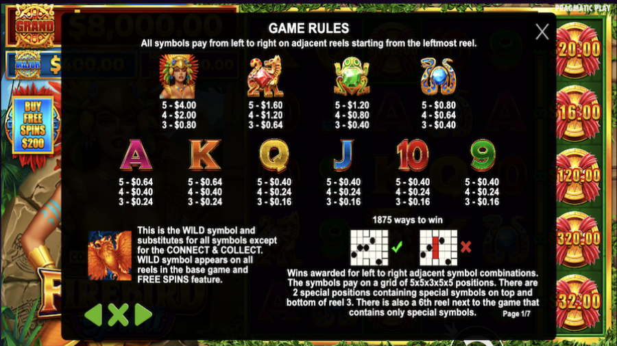 Firebird Spirit Featured Symbols - -