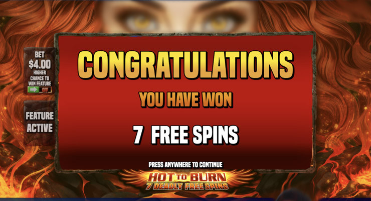 Hot To Burn 7 Deadly Freespins Bonus - -