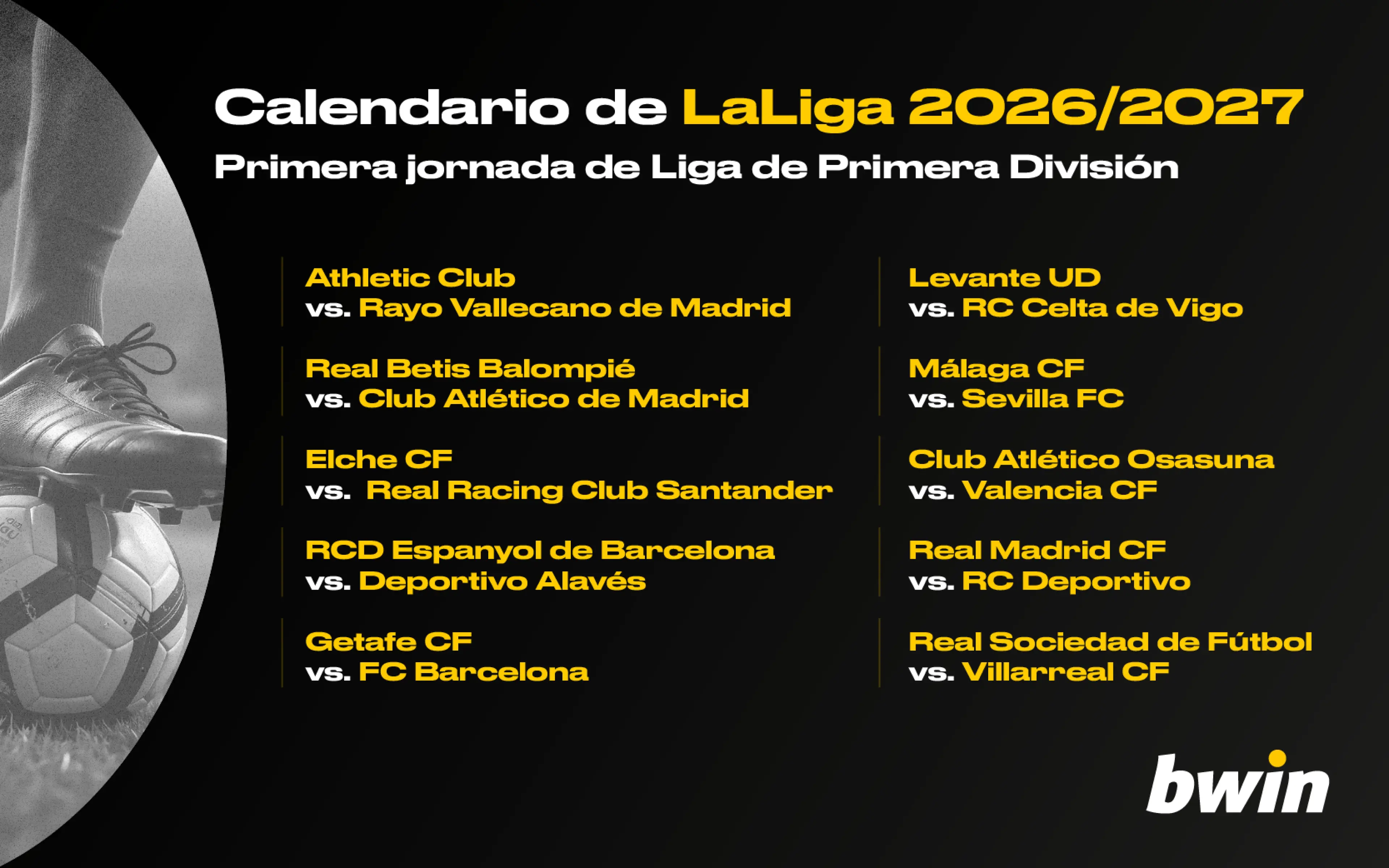 Bwin Infografía Calendario LaLiga 26 27